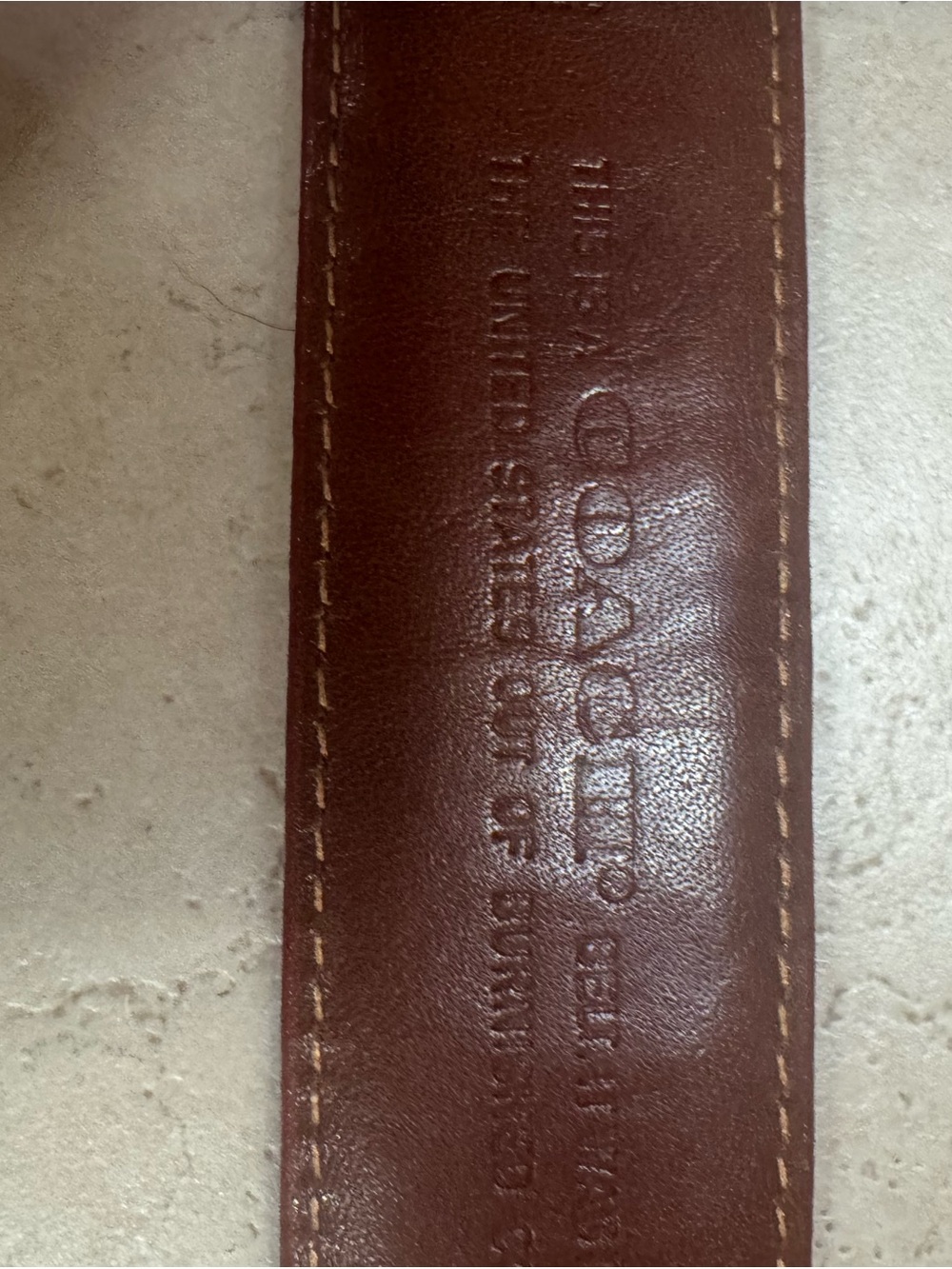 VTG Coach Red Burnished Cowhide Leather Belt #3901 Size Medium